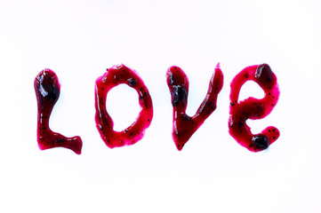 bilberry jam inscription isolated on white background