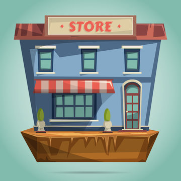 Store or shop facade. Flat design vector illustration