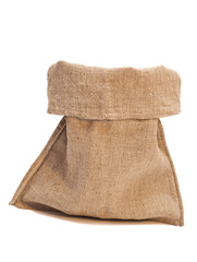 Open sack isolated on white background