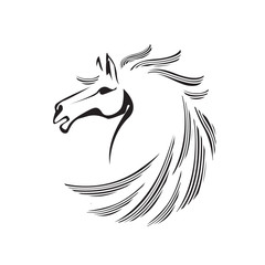 Vector silhouette of a horse head