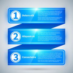 Blue glossy stripe with three different options.