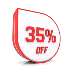 35 percent off red icon