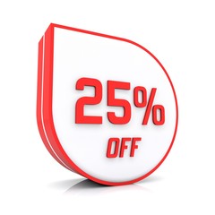25 percent off red icon
