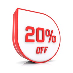 20 percent off red icon