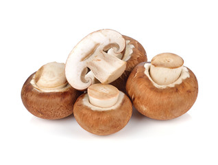 champignon mushrooms isolated on white