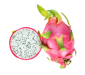 Dragon Fruit isolated against white background.