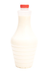 Plastic Bottle of milk isolated on white background