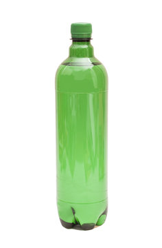 Plastic bottle with water isolated on white