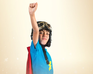 Child dressed like superhero