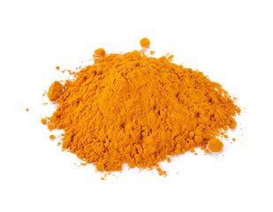 Turmeric (Curcuma) powder isolated on white background.