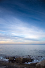 Boulders beach at sunset