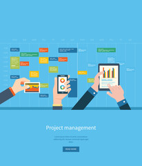 Flat design illustration concepts for business analysis and