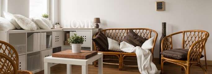 Elegant wicker table set