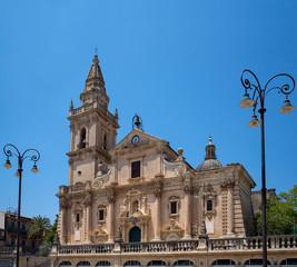 Cathedral of San Giovanni Battista in Ragusa. Sicily, Italy.