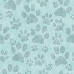 Blue Dog Paw Prints Tile Pattern Repeat Background © Karen Roach