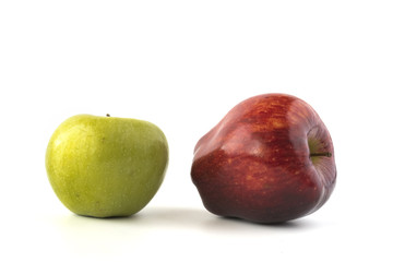 Green and red apples