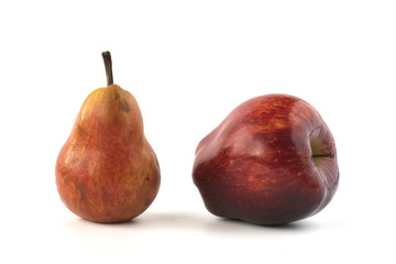 Red pear and apple