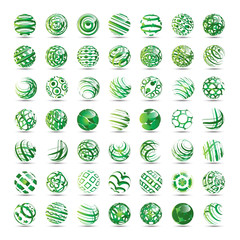 Sphere Icons Set - Isolated On White Background
