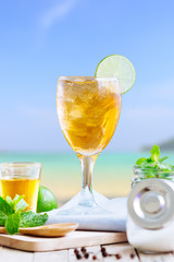 tea lemon and honey summer healthy drink