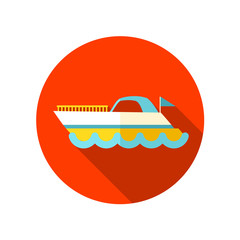 Ship Boat flat icon with long shadow