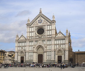Fototapeta na wymiar The Santa Croce Cathedral in Florence, Italy