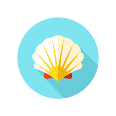 Seashell flat icon with long shadow