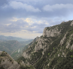 Beautiful Eroded Limestone Mountains from Montserrate's Monasery