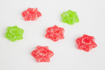 Gelee-Sterne, Sterne, Suessigkeiten, Zucker, Weihnachten, rot, g