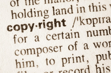Dictionary definition of word copyright