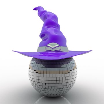 Party ball with witch hat