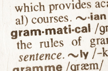 Dictionary definition of word grammatical