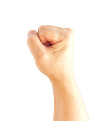 Man fist isolated on white