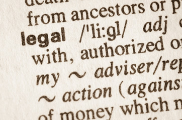 Dictionary definition of word legal