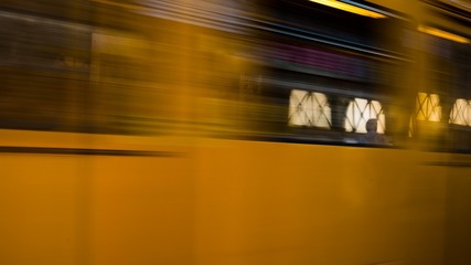 abstract shot of a subway train in berlin