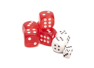 red and white dices