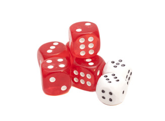red and white dices