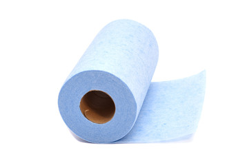 Roll of paper kitchen towels isolated on white