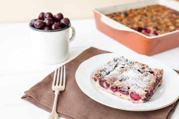 French clafoutis with cherry