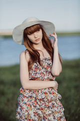 young girl with long hair portrait