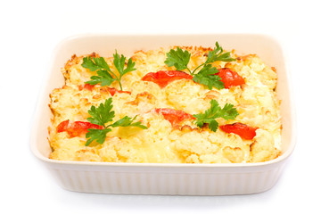 Baked cauliflower with tomato