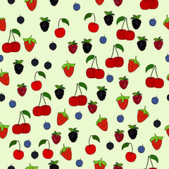 abstract doodle berry seamless pattern