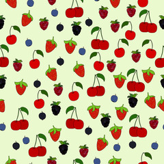 abstract doodle berry seamless pattern