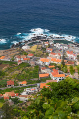 Naklejka na ściany i meble View over Porto Moniz village, Madeira island, Portugal
