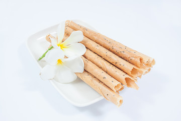 Tong Muan, a type of rolled wafer, a traditional dessert in Thai