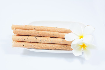 Tong Muan, a type of rolled wafer, a traditional dessert in Thai