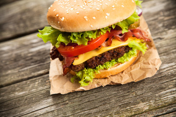 Delicious hamburger