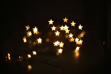 yellow stars abstract blur background