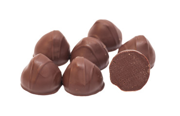 gourmet chocolate bonbons isolated on white
