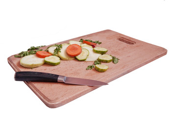 cooking salad in the kitchen