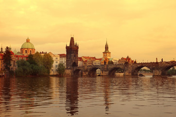 Old Prague at sunset